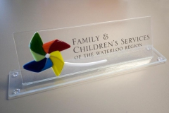 Custom Desk Panel for the Family and Children's Services of the Waterloo Region