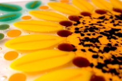 Custom Sunflower Coaster Closeup