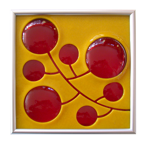 Berries Tile in Yellow/Red