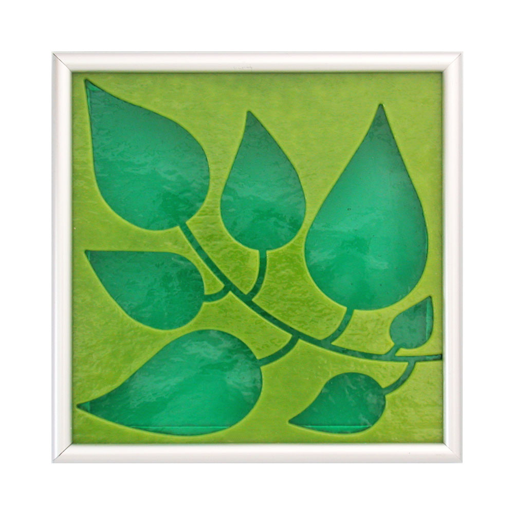 Leaves Tile in Lime/Teal