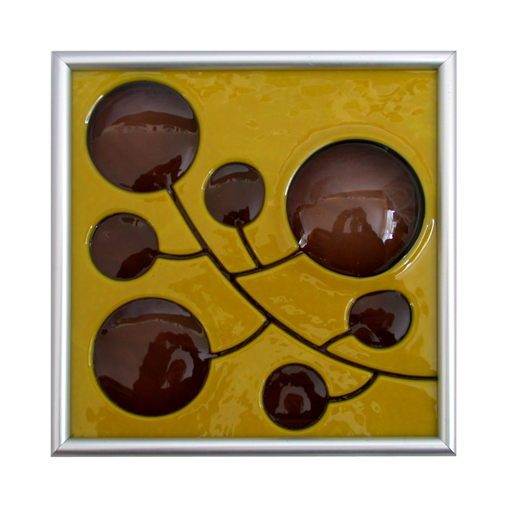 Berries Tile in Yellow/Brown