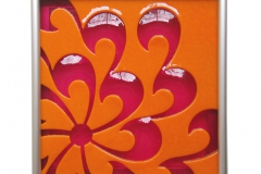 Chrysanthemum Tile in Orange/Pink