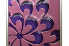 Chrysanthemum Tile in Pink/Purple