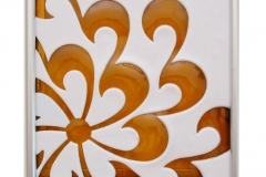 Chrysanthemum Tile in White/Amber