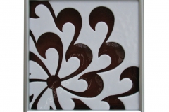 Chrysanthemum Tile in White/Brown