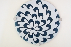 Chrysanthemum Panel in White/Storm