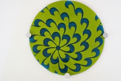 Chrysanthemum Panel in Lime/Aqua