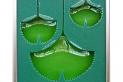 Ginkgo Tile in Teal/Lime