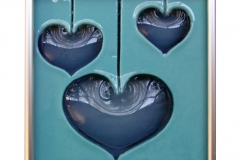 Hearts Tile in Aqua/Storm