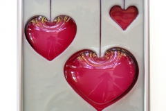 Hearts Tile in White/Pink
