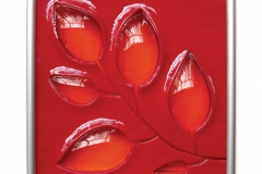 Leaves Tile in Red/Orange