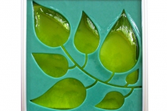 Leaves Tile in Teal/Lime