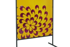 Chrysanthemum Panel in Marigold/Pink