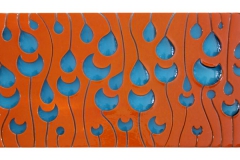 Raindrops Panel in Orange/Aqua