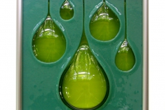 Rain Tile in Teal/Lime