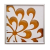 Chrysanthemum Tile in White/Amber